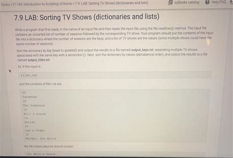 TV & radio. . 79 lab sorting tv shows dictionaries and lists